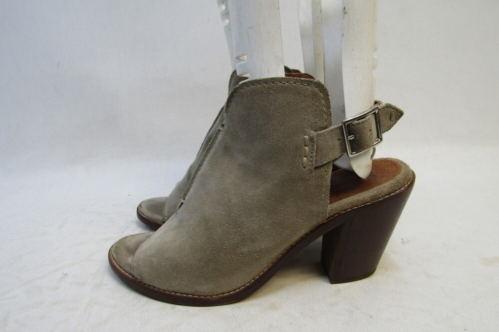 FRYE Womens Size 7.5 B Brown Suede Peep Toe Ankle Fashion Boots Bootie